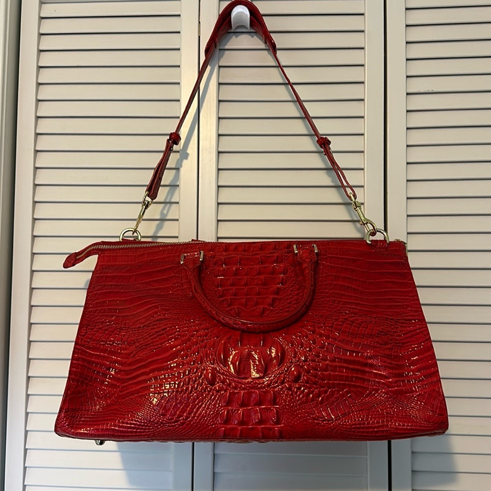 Brahmin Anywhere Weekender Bag with Matching Heart Charm.